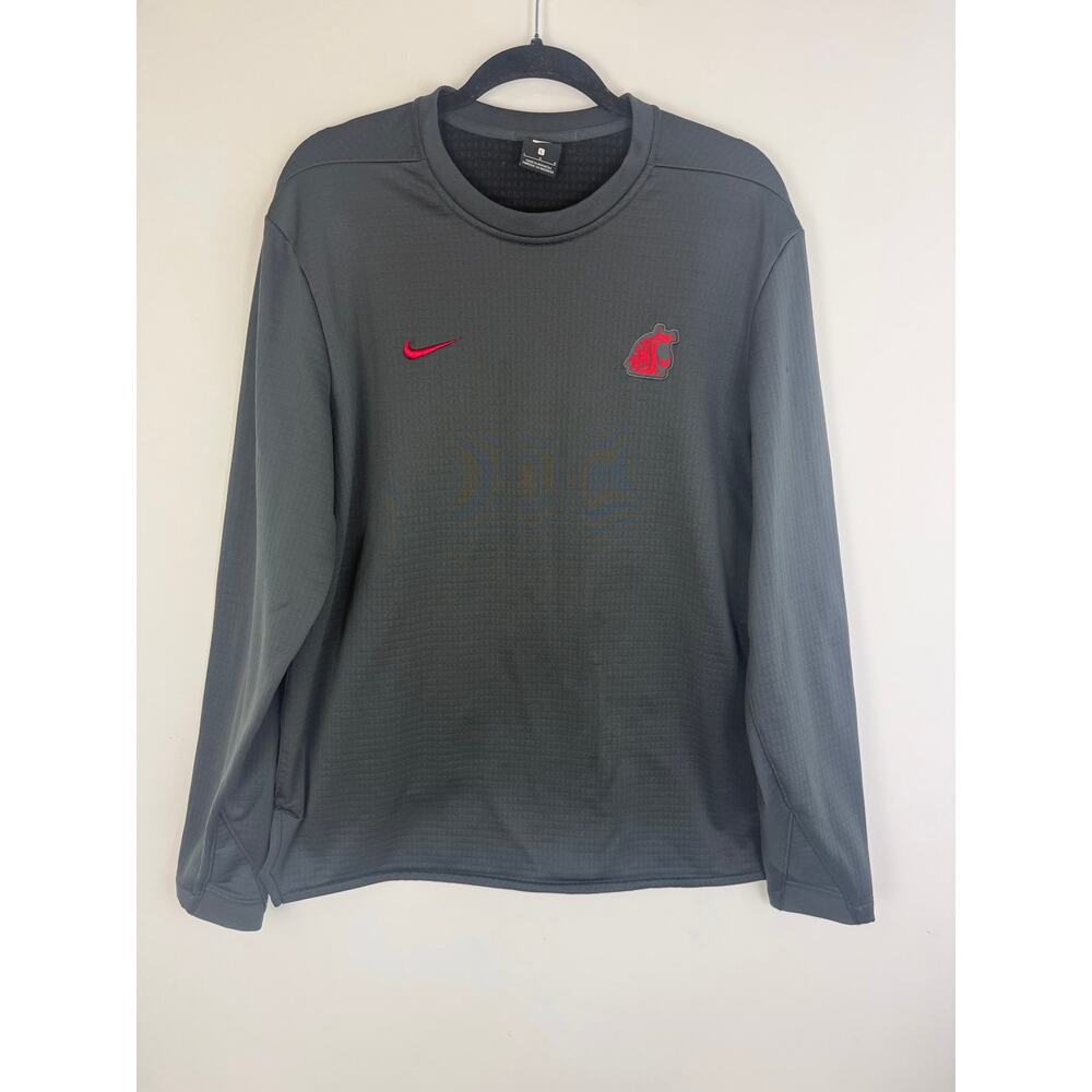 Nike Mens Washington State Cougars Thick Gray Long Sleeve Pullover Shirt Large